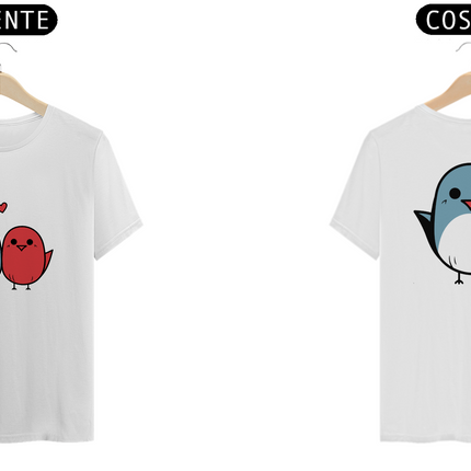 Casal passarinhos Azul (camiseta)