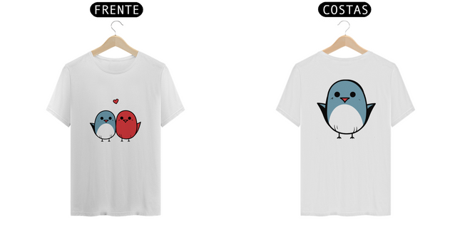 Casal passarinhos Azul (camiseta)