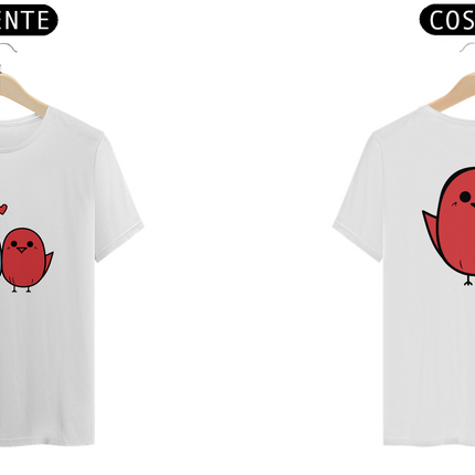 Casal passarinhos Vermelho (camiseta)