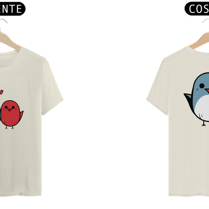 Casal passarinhos Azul (camiseta)