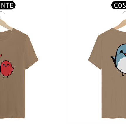 Casal passarinhos Azul (camiseta)